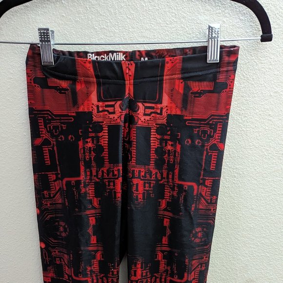 Blackmilk Pants - Blackmilk Red and Black Cyberpunk Rare